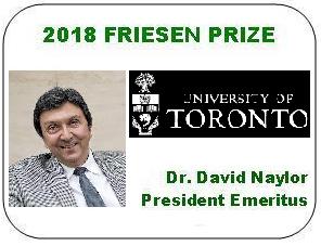 2018 Friesen Prize - Dr. David Naylor